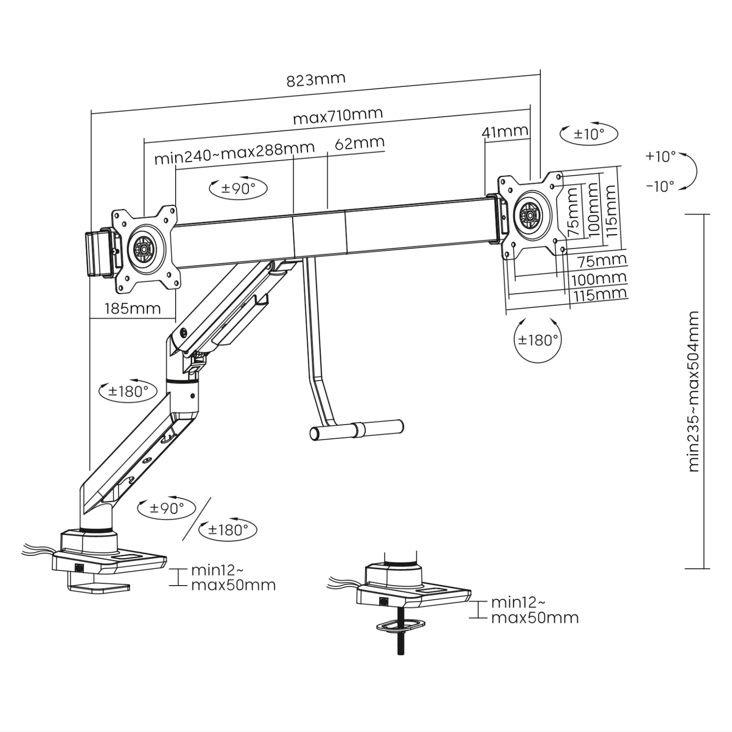 Monitor Arm Dual - Fix FORCE - IVONO