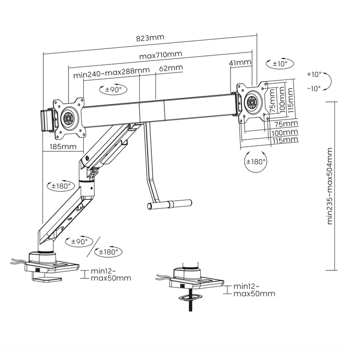 Monitor Arm Dual-Fix FORCE