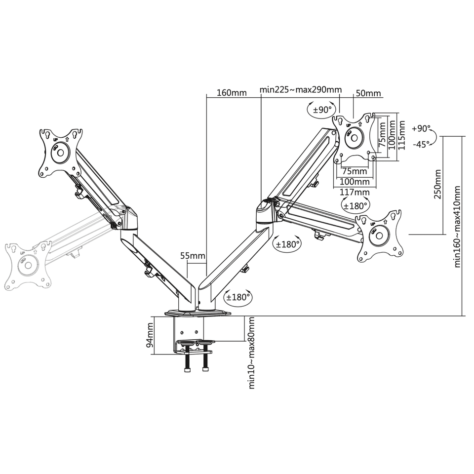 Monitor Arm Dual PRO