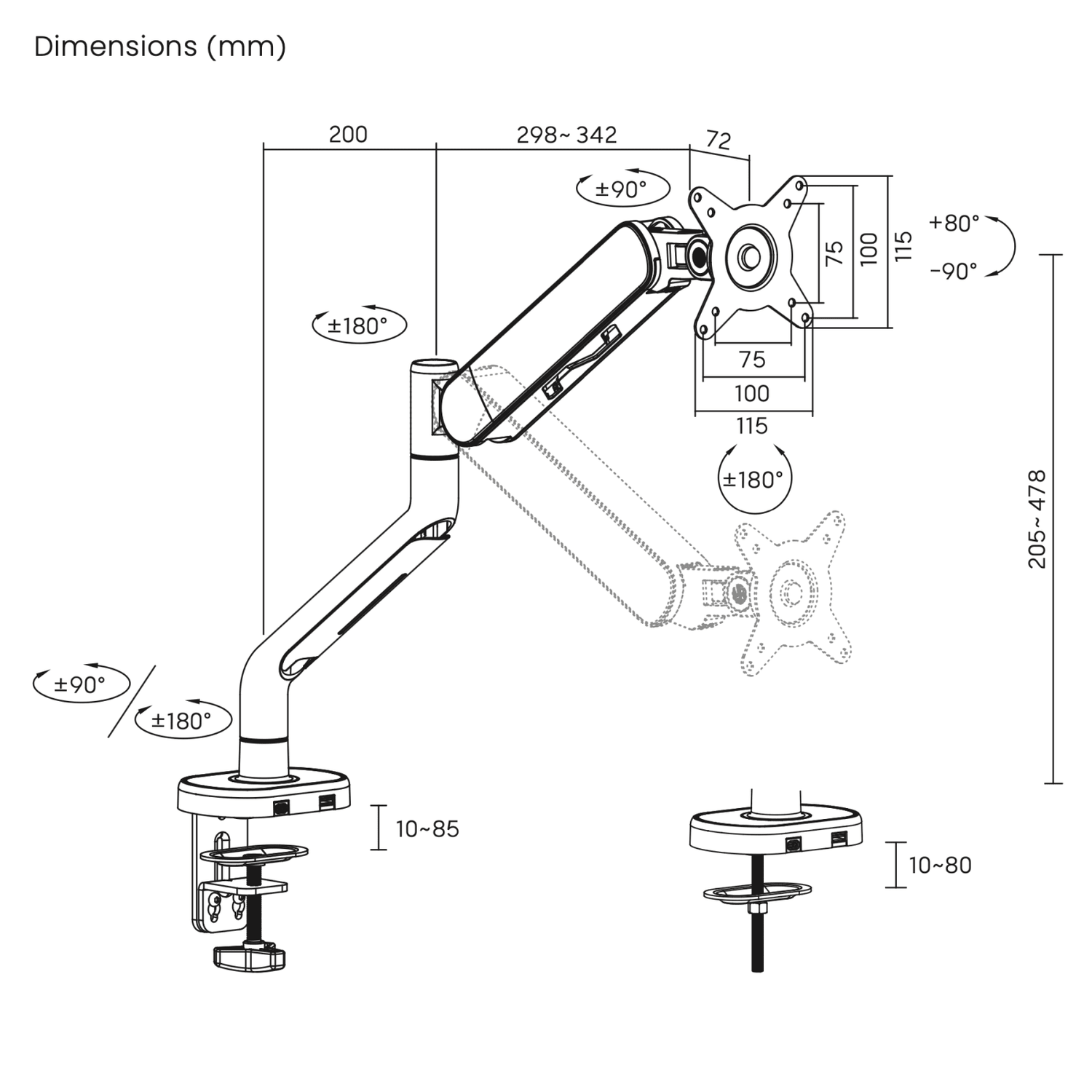 Monitor Arm Single ELITE - IVONO