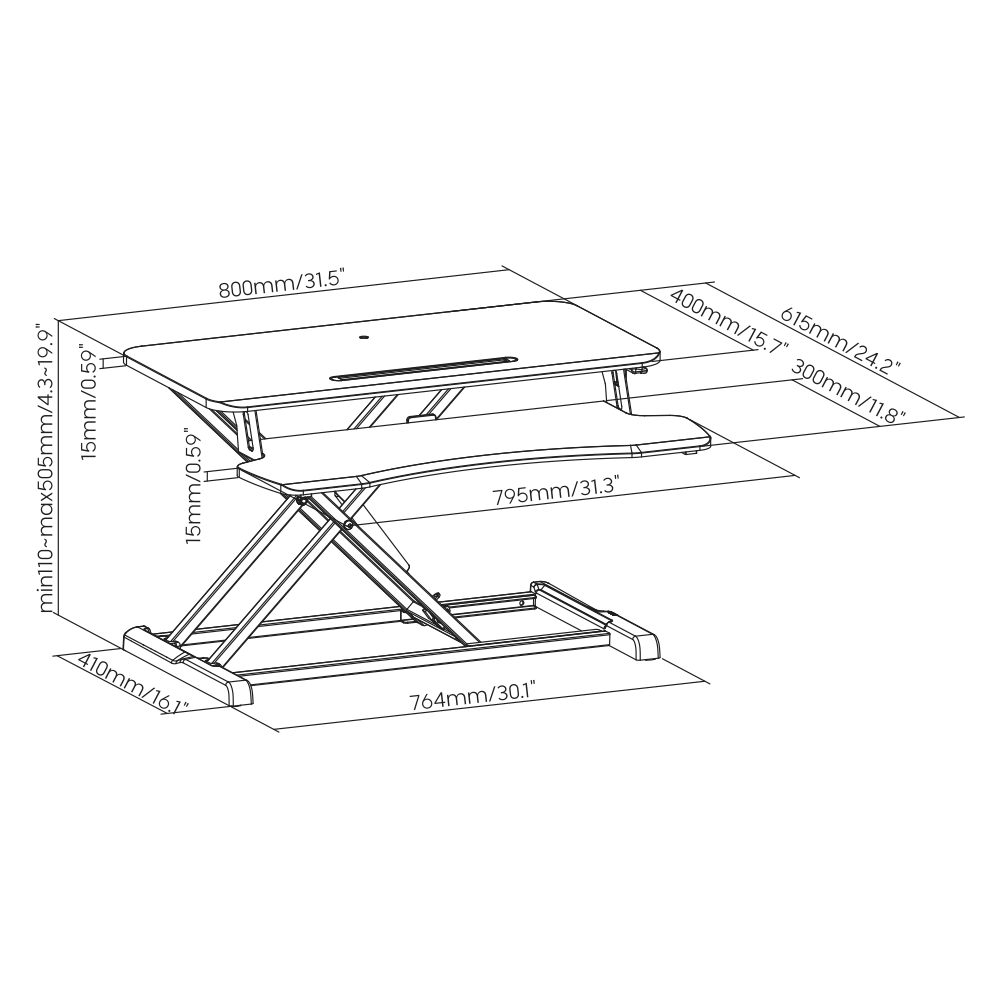 Sit-Stand Desk Converter PRO - IVONO
