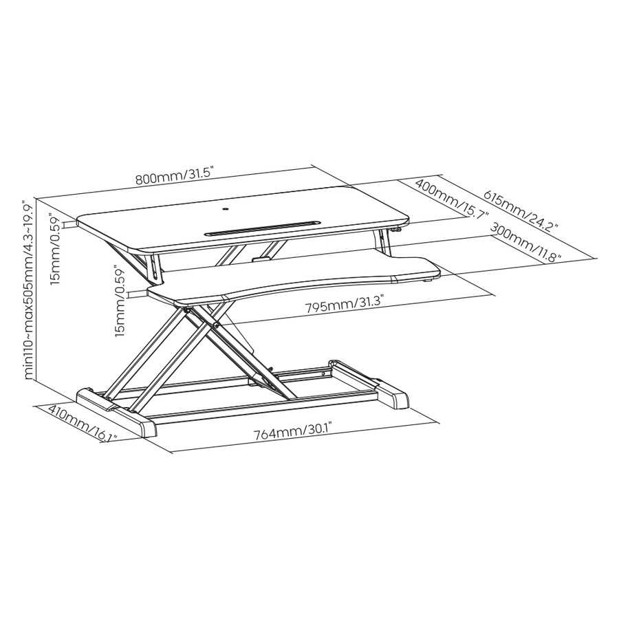 Sit-Stand Desk Converter PRO - IVONO