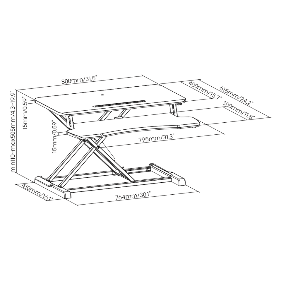 Sit-Stand Desk Converter PRO